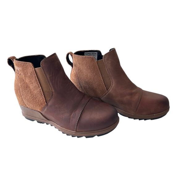 Sorel Women’s Size 6.5‎ Leather & Suede Tan Evie Chelsea Bootie - Picture 4 of 7